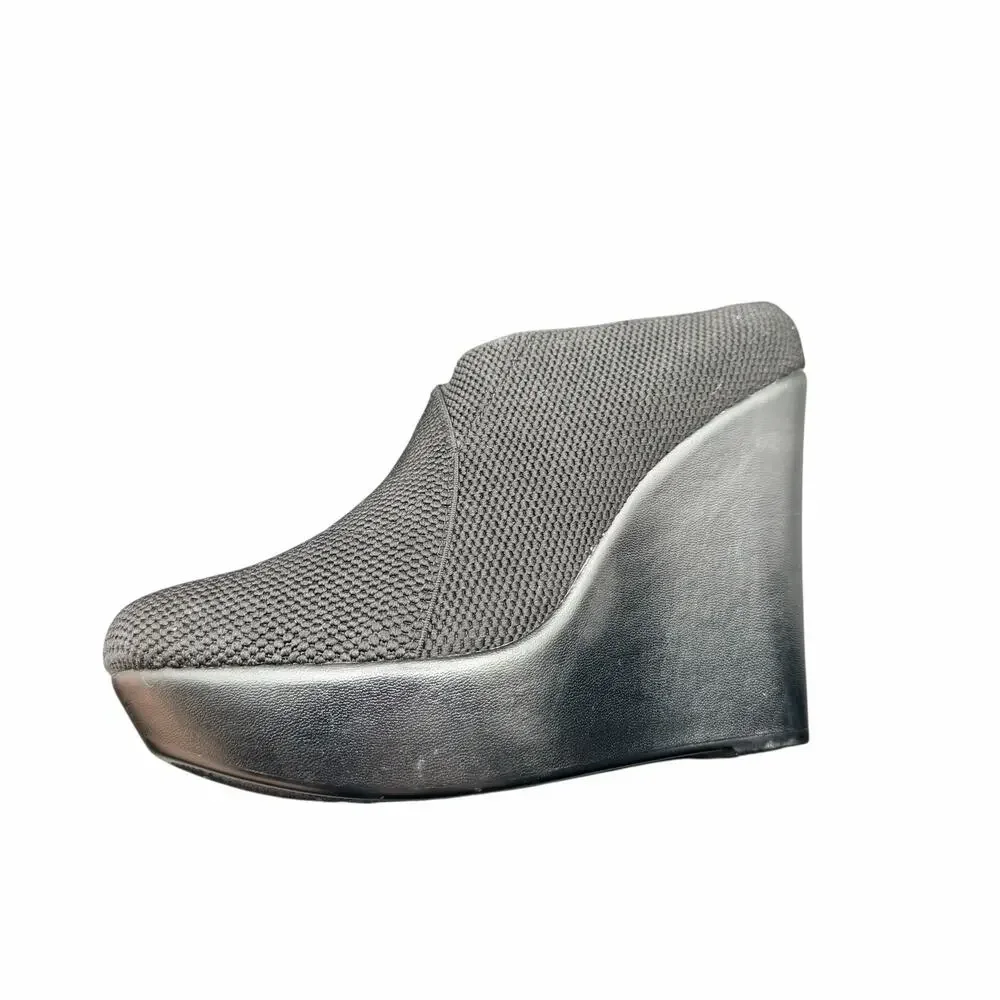 Barcelona Collective Mila Wedge Mule Black EU 40 US 9 Platform Heel